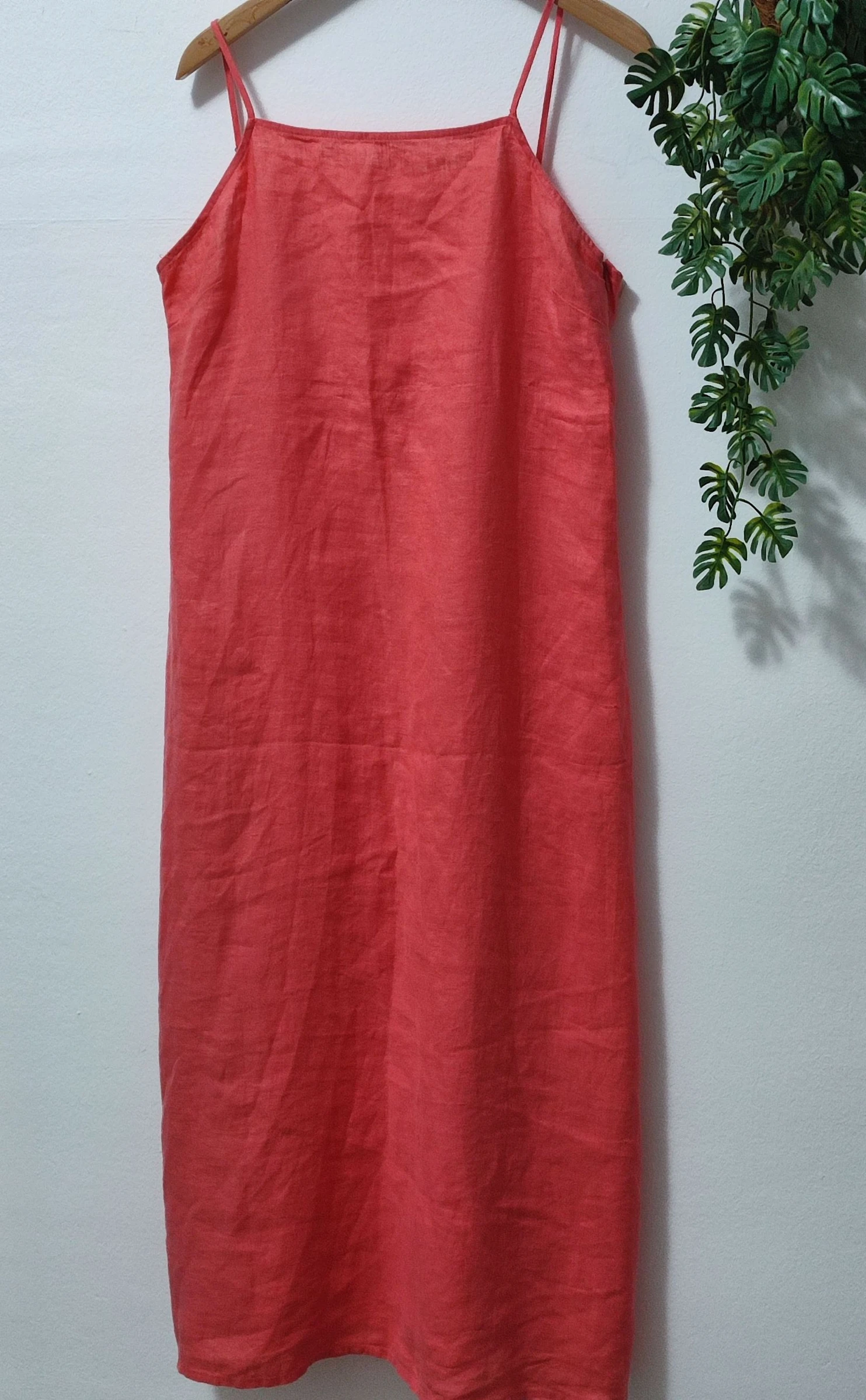 Vestido largo lino coral Mus & Bombon Wakaya Talla L (Nuevo con etiqueta)